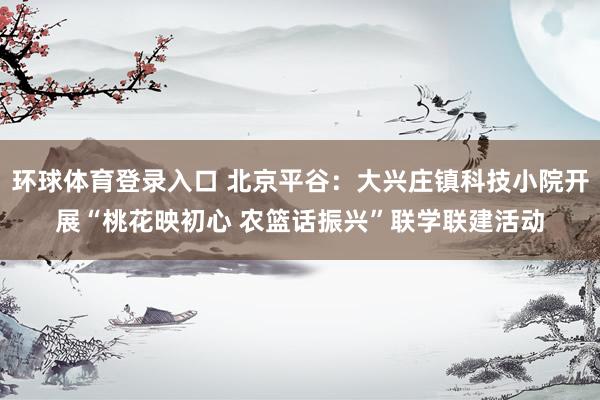 环球体育登录入口 北京平谷：大兴庄镇科技小院开展“桃花映初心 农篮话振兴”联学联建活动