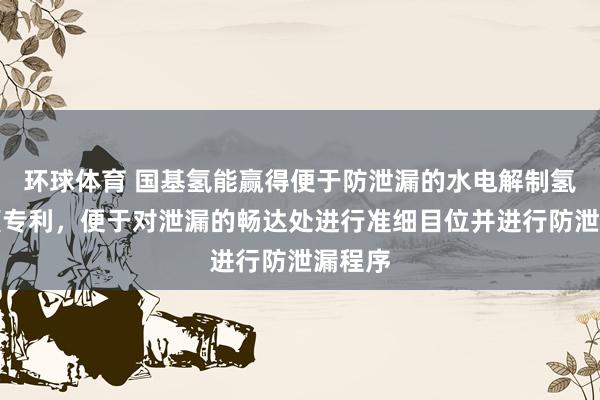 环球体育 国基氢能赢得便于防泄漏的水电解制氢汇集罐专利，便于对泄漏的畅达处进行准细目位并进行防泄漏程序