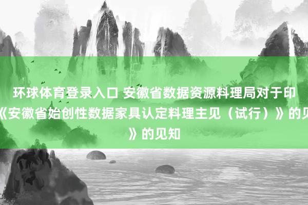 环球体育登录入口 安徽省数据资源料理局对于印发《安徽省始创性数据家具认定料理主见（试行）》的见知