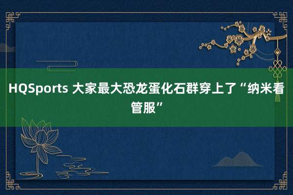 HQSports 大家最大恐龙蛋化石群穿上了“纳米看管服”
