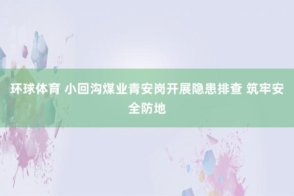 环球体育 小回沟煤业青安岗开展隐患排查 筑牢安全防地