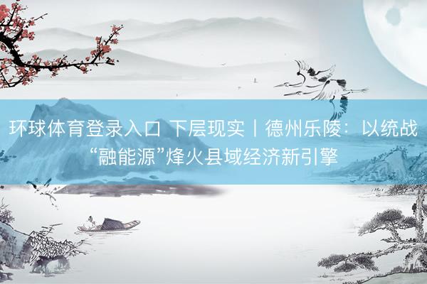 环球体育登录入口 下层现实丨德州乐陵：以统战“融能源”烽火县域经济新引擎