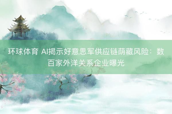 环球体育 AI揭示好意思军供应链荫藏风险：数百家外洋关系企业曝光